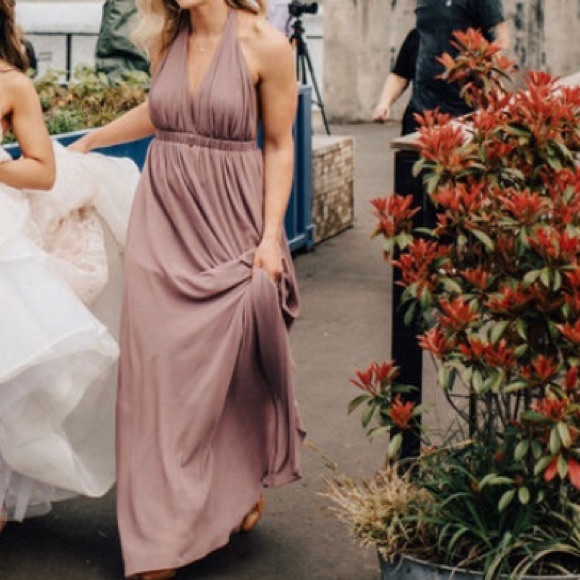 Mumu Luna Halter Dress - Antique Rose Chiffon - Picture 1 of 1